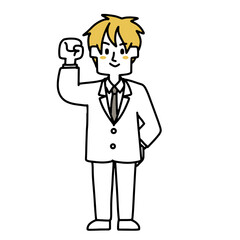 ガッツポーズのサラリーマン