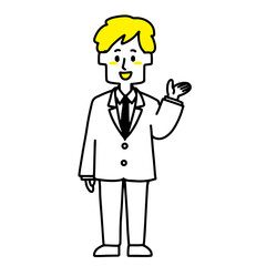 誘導しているサラリーマン