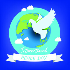Sep 21 , international peace day. Illustration concept present peace world.