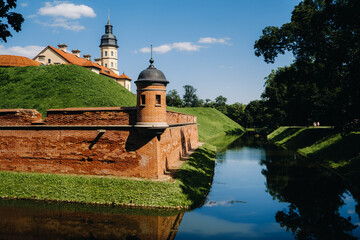 Fototapeta na wymiar Summer Nesvizh Castle in the city of Nesvizh.Belarus