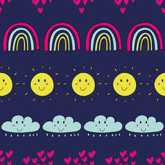 vector blue happy day seamless 4c07 pattern background