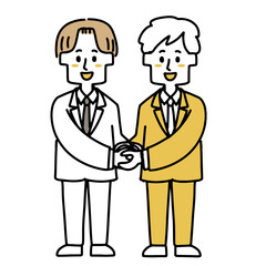 両手でかたい握手を交わすビジネスマン