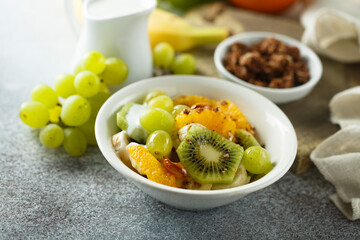 Healthy fruit salad for breakfast