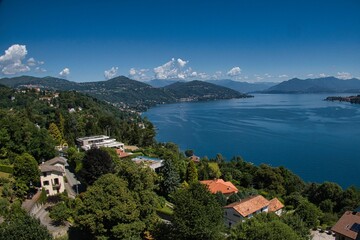 splendid landscapes of lake maggiore and its islands in italy