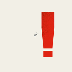 Business risk and danger vector concept. Symbol of warning, bad investment, decision. Minimal illustration.