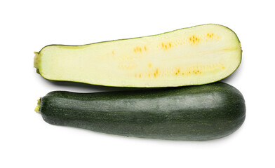 Fresh zucchini on white background