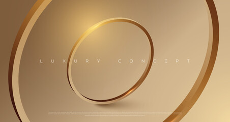 Luxury gold light effected rings background with premium geometric design elements for poster, website and design concepts. Vector illustration EPS 10