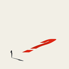 Business decision and future vector concept. Symbol of uncertainty, challenge, opportunity. Minimal illustration.