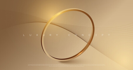 Luxury gold light effected rings background with premium geometric design elements for poster, website and design concepts. Vector illustration EPS 10 © grafius