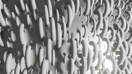 Obraz premium 3D illustration. 3d render, abstract geometric background, multicolored balloons, primitive shapes, minimalist design