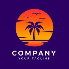 Obraz premium beach logo design template. beach logo icon.