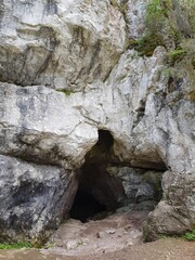 Stone cave entrance of prehistoric ancient man