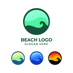 beach logo design template. beach logo icon.