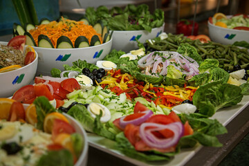 photo of assorted salads on the buffet at the hotel	