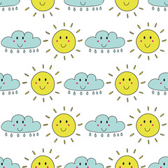 vector white happy day seamless 4c05 pattern background