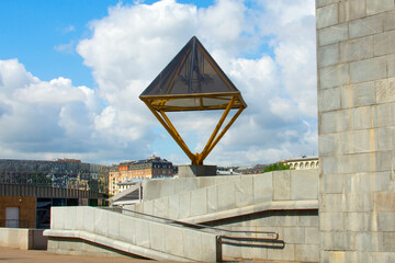 The Andreevsky or Pushkin pedestrian bridge in Moscow city