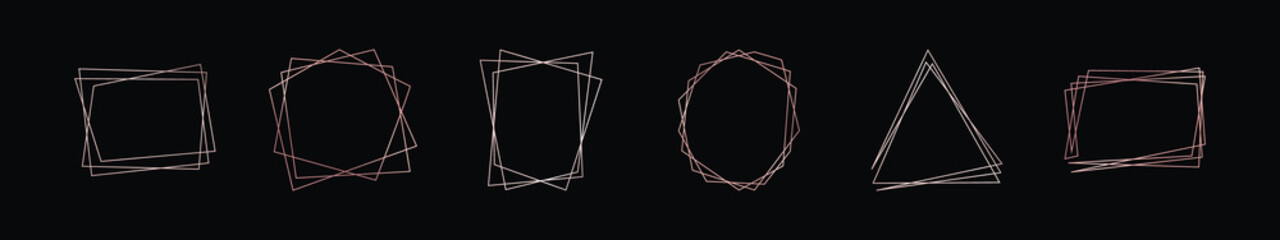 Obraz premium Rose gold geometric polygonal frame