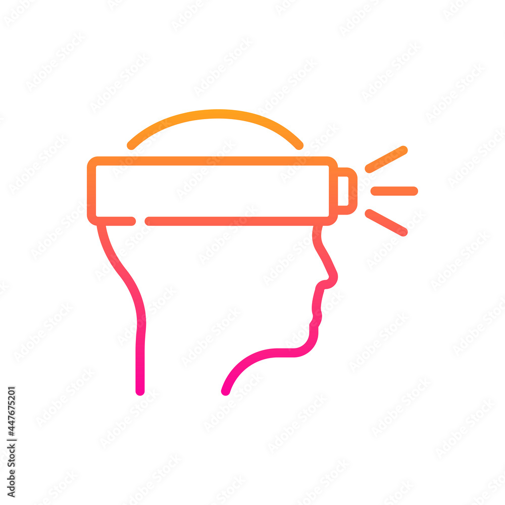 Poster head lamp vector gradient icon style illustration. eps 10 file
