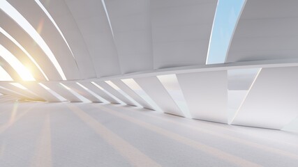 Architecture interior background geometric pattern of design 3d render