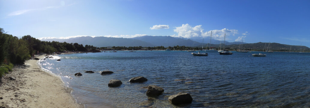 Corsica, Beach and bay of San Ciprianu in Lecci