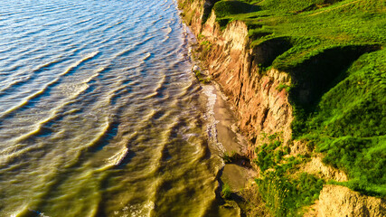 canyon cliffs seashore ocean top view