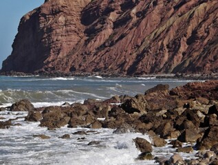 Rough Atlantic coast near Sao Martinho do Porto , Centro - Portugal 