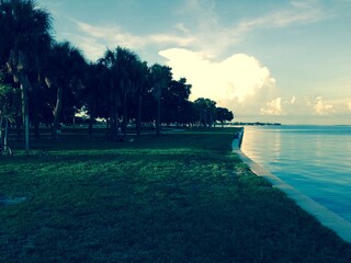 sunset over the lake