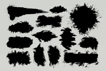 Black grunge banner vector handmade collection