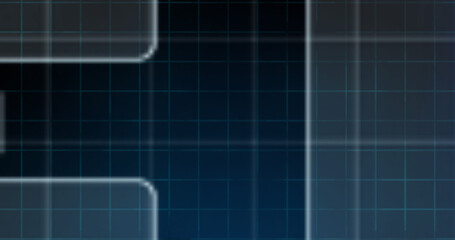 Image of scopes scanning, statistics recording and data processing over blue background