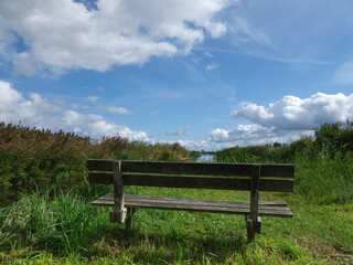 Fototapeta premium The Weerribben-Wieden National Park with an area of roughly 100 square kilometres is a national park of the Netherlands in the Steenwijkerland municipality of the province of Overijssel.