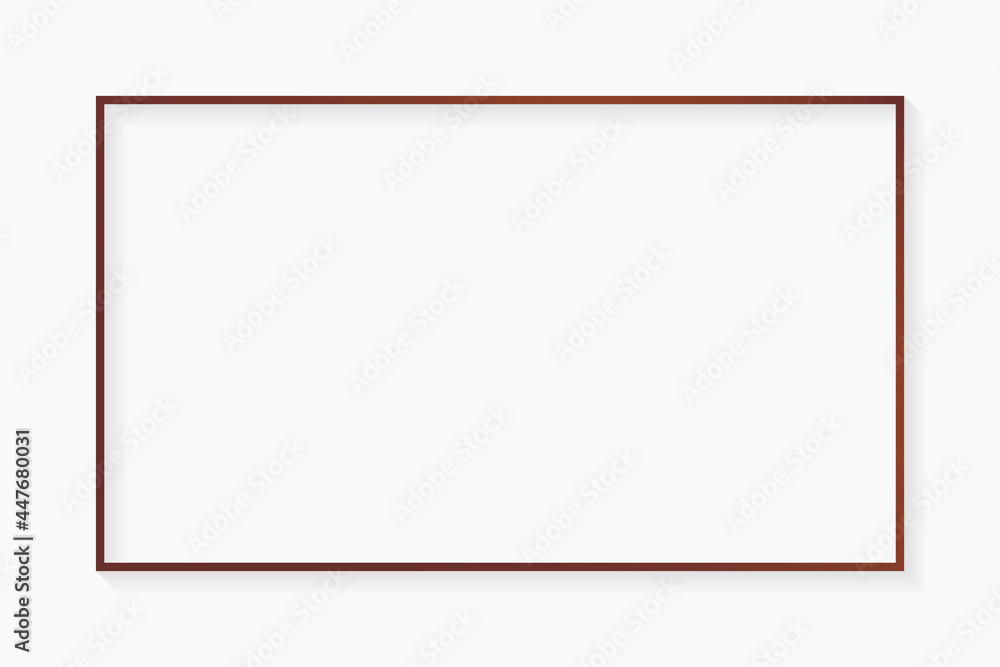 Poster rectangle bronze frame on white background vector