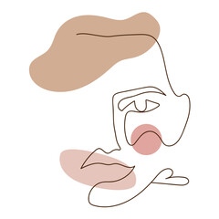 girl face in one line
