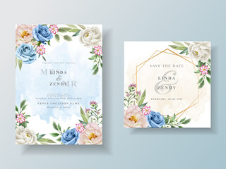 Flower painting themed wedding invitation