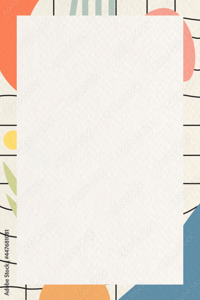 Poster abstract botanical frame template vector