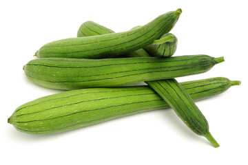 fresh loofah on the white background 