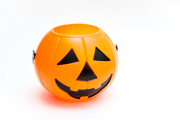 pumpkin jack on isolated white background halloween concept. High quality photo
