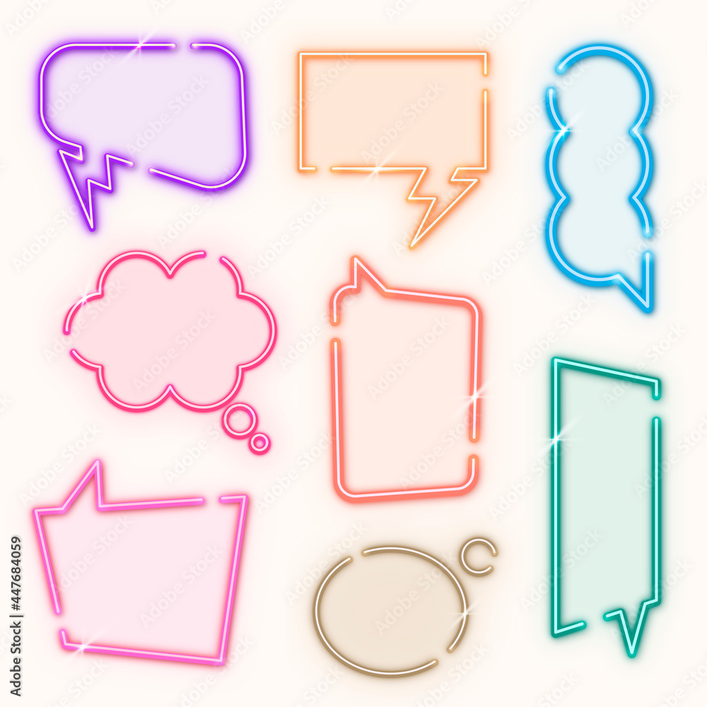 Poster colorful speech balloon design element collection vector