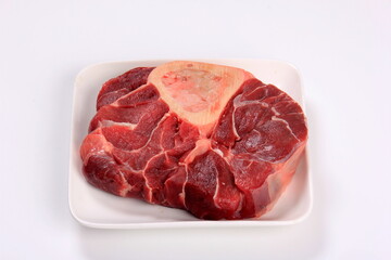 Beef Leg Slice isolated on white background