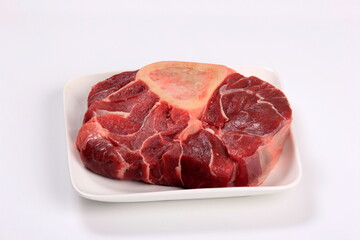 Beef Leg Slice isolated on white background