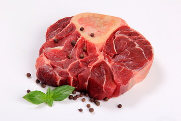 Beef Leg Slice isolated on white background