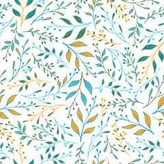 Fototapeta premium Spring herbal pattern seamless design. Elegant