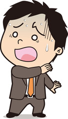 怯える男性ビジネスマン