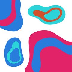 Different interesting colorfool shapes. Blue, pink and green
