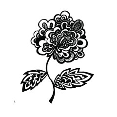 decorative flower painted by pen