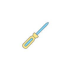 screwdriver icon in color icon, isolated on white background 