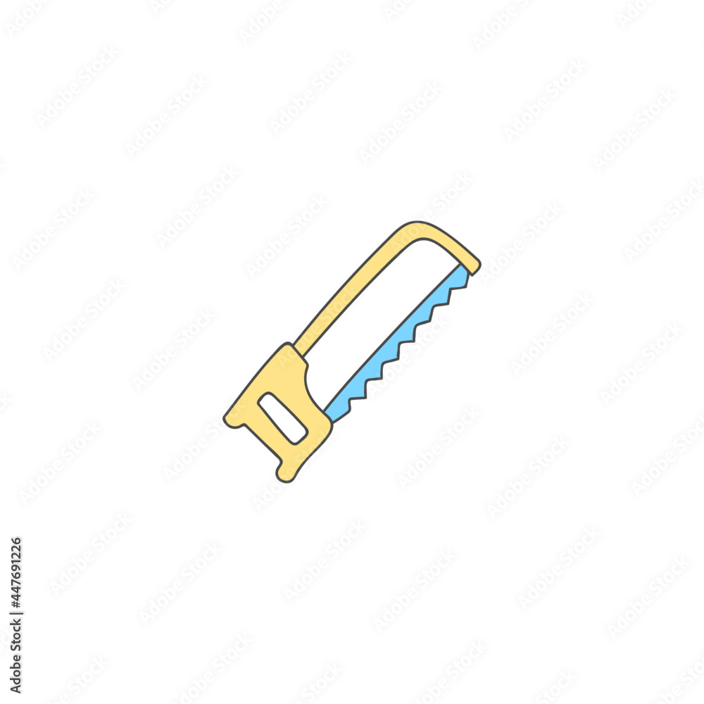 Poster Blade hacksaw tool icon in color icon, isolated on white background 