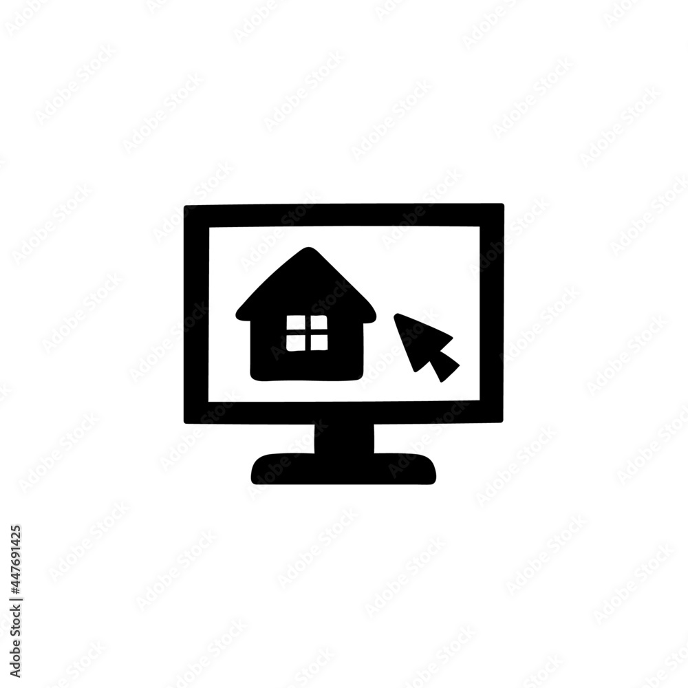 Poster architecture computer software icon in solid black flat shape glyph icon, isolated on white backgrou