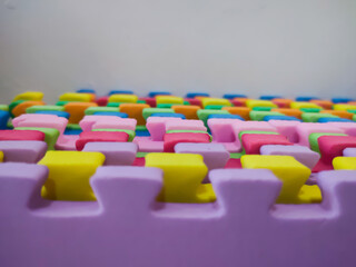 colorful puzzle pieces on the table