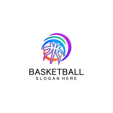 Basketball sport Logo. Colorfull style. design inspiration. Vector Illustration Fit to championship or team