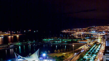 Obraz premium night view of Las Palmas city, in Gran Canaria